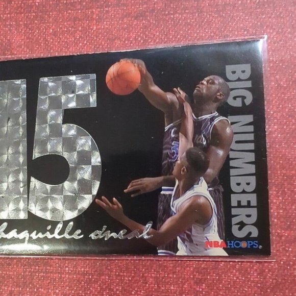 994-95 HOOPS BASKETBALL BIG NUMBERS SILVER SHAQUILLE O'NEAL #BN5 - MAGIC - Picture 2 of 8